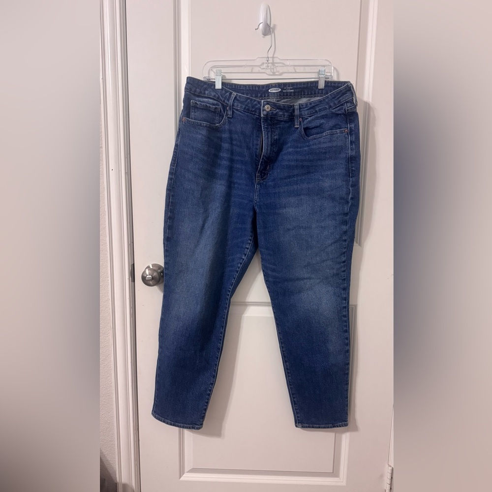 Old Navy Women's Straight Leg Jeans - Deep Blue